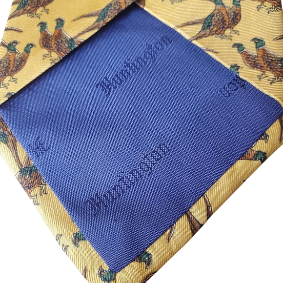 2 Silk Fall Fowl Neckties. Lands' End Ducks / Huntington Pheasants. - Picture 6 of 11